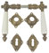 Zimmer- Türklinken Messing antik Gründerzeit Jugendstil 3-BB-AW