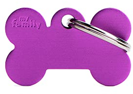 My Family Placa de Identificación Personalizado para Perro Made in Italy, Hueso pequeño, Placa de identificación de Perro Grabada Gratis, Metal esmaltado a Mano, Colección Basic, 30x19 mm