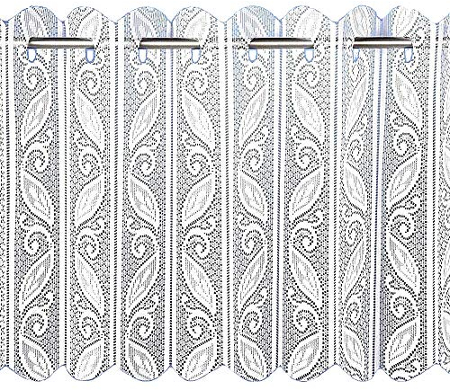 Lace Net Voile Louvre Vertical Pleated Window Blind Panel Curtain White (72 wide x 48 drop (180x120cm))