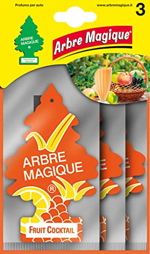 Arbre Magique, Profumatore Auto, Fragranza Fruit Cocktail, Profumazione Fresca e Delicata, Durata fino a 7 Settimane, Made in Italy, Formato Multipack da 3 Pezzi