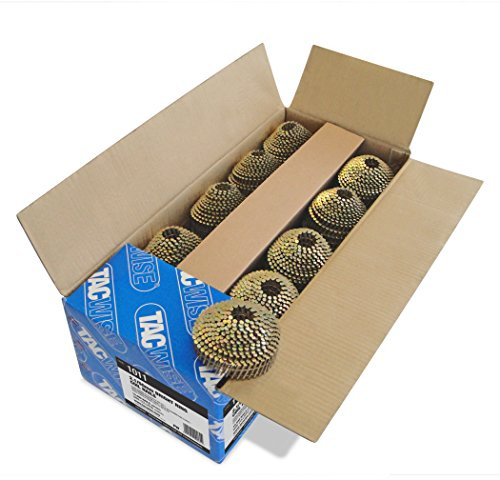 Tacwise 1011 Clavos en Bobina Plana Sin Acabado Tipo 2,1/50 mm, Punta Roma, Vástago Anillado, Inclinados 16°, Bobinados con Alambre, Paquete de 14.400