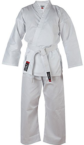 Blitz Kids Boys Girls Toddler Karate/Aikido Uniform Suit 110CM White Karate Polycotton Free White Belt