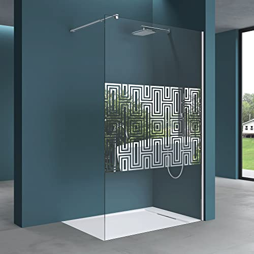 Mai & Mai Box Doccia Walk-In 140x200cm, Parete Doccia in Vetro 10mm Braccio di Sostegno 70-120cm Vetro di Sicurezza ESG con Rivestimento Nano BRAM3 Bremen02DM