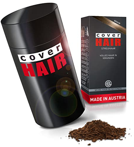 COVER HAIR - Premium Streuhaar 30g | Schütthaar zur Haarverdichtung und Ansatzkaschierung | Authentischer Look in für Männer und Frauen| 100% Natürliches Braun 30g