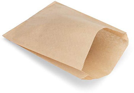 Kraft Paper Sandwich Style Bags (200) 6x 1x 8 Dry Wax Grease Resistant Bags. Perfect for Sandwiches, Cookies, Pastries, Take Out, and Gifts. Made in USA.