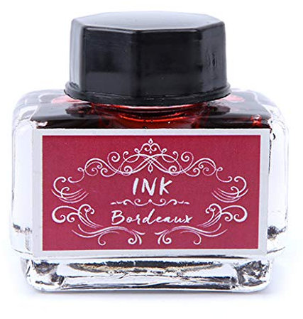 SHOTAY Fountain Pen Ink,1 Bottle Pure Colorful 15ml Fountain Pen Ink Non-carbon Refilling Inks Student Stationery School Office Supplies Wine Red