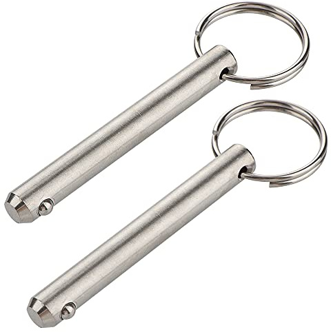2 Pcs Large Quick Release Pins, Diameter 3/8(9.5mm), Usable Length 2.4(61mm), Overall Length 3(76mm), Full 316 Stainless Steel, Bimini Top Pin, Marine Hardware