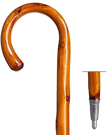 Gehstock für Dunkelbraun mit Metall-Endstück