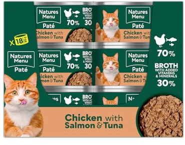 Natures Menu Wet food for Adult Cats - Chicken and Salmon Paté - 18 x 85g