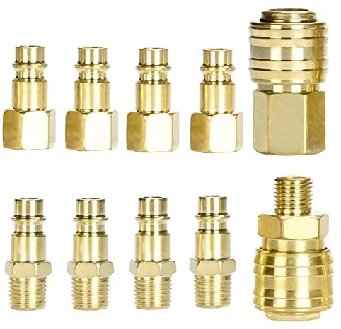 Noosverl 10 pzs Acoplador de Aire 1/4 BSP EURO Acoplamiento Rápido Acoplador para conductos de aire comprimido, para mangueras, mangueras, compresores, acoplamientos, conectores de conexión