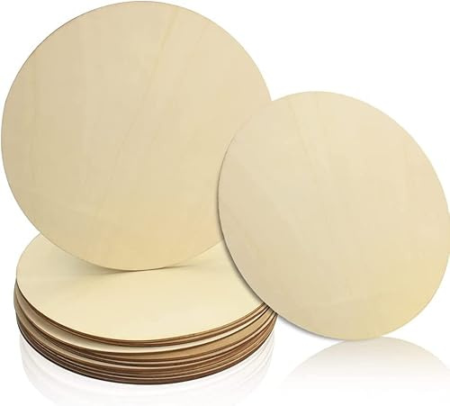 ANTHYTA 12 PCS Discos de Madera sin Acabado Discos Redondos de Madera Diámetro de 30cm Círculo de Madera Rodajas de Madera Rebanadas de Madera Natural para Manualidades Posavasos Adornos del Hogar