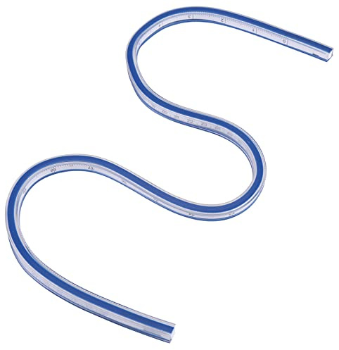 Haosie 60 cm flexibel linjal, flexibel kurvlinjal, dubbelsidig linjal, för ritning av teknisk ritning