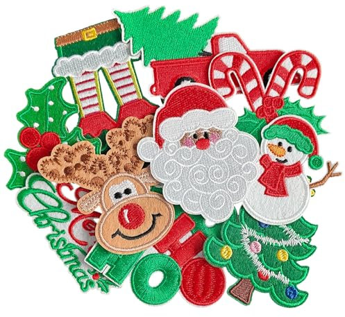 Harsgs 10pcs Christmas Iron on Patches for Clothes