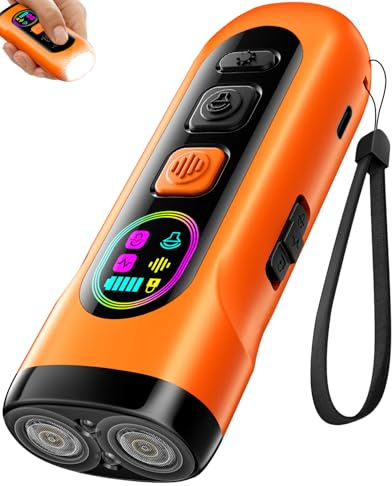 SEDULAN Dog Bark Deterrent Devices Anti Barking Device for Dogs Ultrasonic Bark Stopper Portable Dog Training Tool Indoor Outdoor Up to 50ft Correct Bad Behavior of Own or Neighbor's Dog (Orange)
