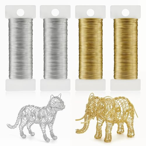 Craft Wire, 0.3mm, Mixed Colour 4 Rolls Thin Jewelry Wire