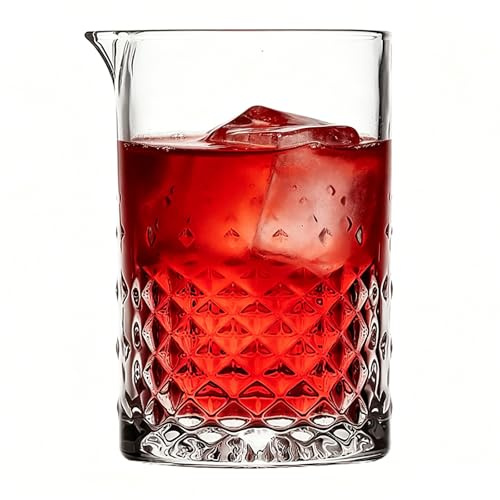 CONGARTENO Snidat Blandningsglas för Cocktails med Tjock Botten Bar Omrörningsglas med Antislip Struktur och Örn Näbb Hällpip Stabilt och Stilrent Japanskt Designglas