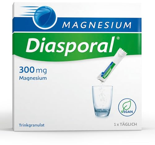 Magnesium-Diasporal 300 mg Trinkgranulat Sticks | Hochdosiertes Magnesiumcitrat | Bei Muskelkrämpfen durch Magnesiummangel | Leichter Orangengeschmack | Vegan laktose- und glutenfrei | 20 Sticks