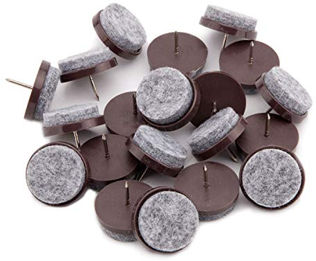 50pcs Round Heavy Duty Felt Furniture Pads,Ulifestar Nail On Furniture Sliders Hardwood Floor Protectors for Chair Table Desk Desser Cabinet Sofa Couch Leg Feet Non Slip Glides Dia 28mm/1.1'' (Brown)
