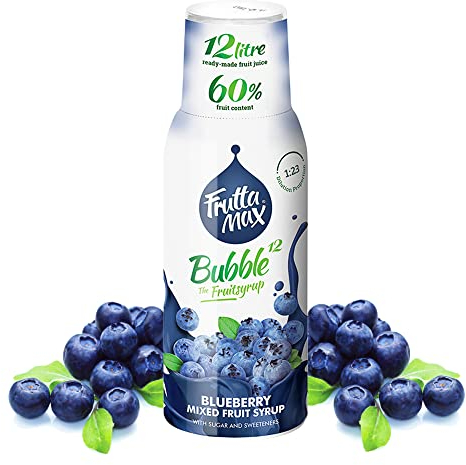 FruttaMax Heidelbeere Getränkesirup Frucht-sirup Konzentrat | weniger Zucker | mit 60% Fruchtanteil | 500ml