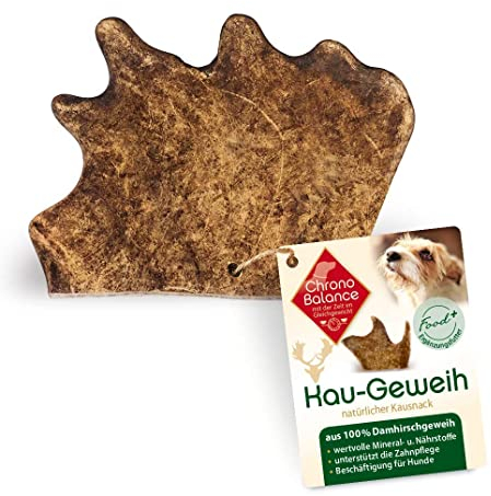 ChronoBalance-L Corno di Cervo Daino per Cani, Confezione da 1, 100% Naturale, Osso di Cervo, Cura Dentale, Giocattolo per Cani, Ricco di Minerali e Nutrienti, Lunga Durata