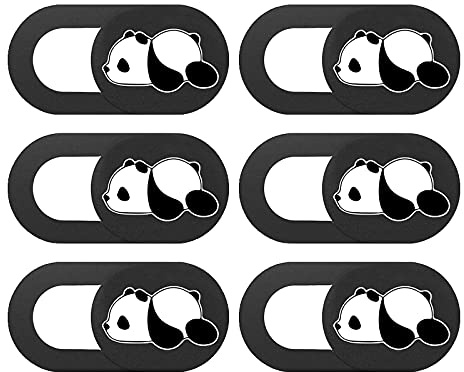 Webbkameraskydd, 6 stycken kameraskydd laptoptillbehör, ultratunn webbkameraskyddsfilm för bärbar dator, iPad, MacBook, PC-panda-mönster