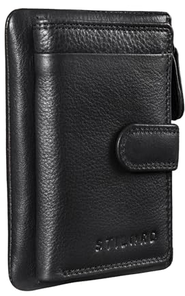 STILORD 'Garrett' 2-in-1 Geldbörse und Schlüsseltasche Leder Damen und Herren Kartenetui Portemonnaie mit Schlüssel-Fach klein EC Schlüsseletui Slim Wallet RFID Schutz, Farbe:schwarz