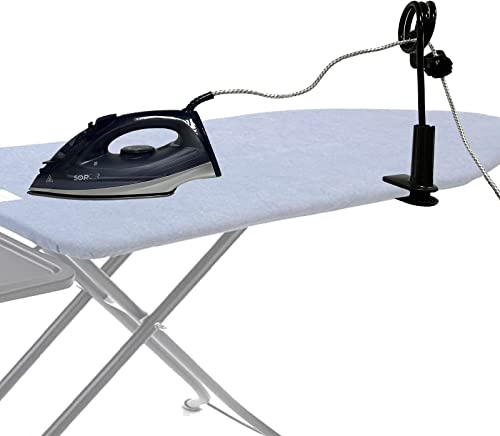 Pmsanzay Support de cordon de fer flexible, support universel pour planche à repasser, flexible et réglable, maintient le cordon hors de portée – pas de repassage, pas de planche à repasser