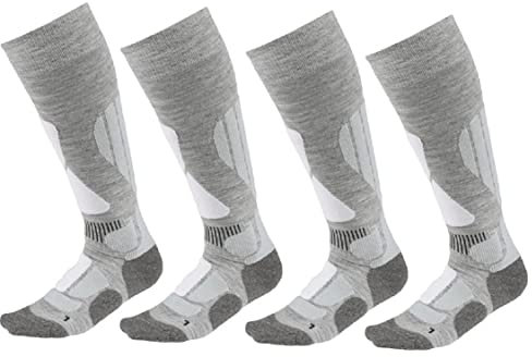 Crivit Damen Skisocken Skistrümpfe Wintersocken Kniestrümpfe 2 Pärchen grau (as3, numeric, numeric_37, numeric_38, regular, regular)