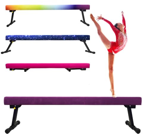 Peakpath 2.4M Adjustable and Foldable Gymnastics Beam, Home Gym Equipment, Easy Assembly and Storage, No Tools Needed, for Kids and Girls