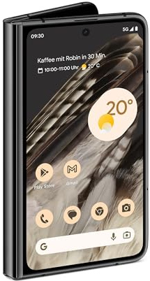 Google Pixel Fold 5G (Obsidian) 512GB + 12GB RAM Factory Unlocked - Dual SIM (Nano-SIM + eSIM) - Faltbares Display Android Smartphone, Noir