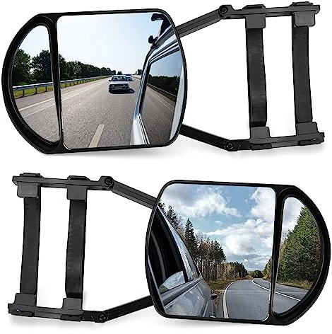 Wohnwagenspiegel, 2 Stück Anhänger Abschleppspiegel Caravanspiegel PKW, Auto Universal Verstellbarer Zusatzspiegel Verlängerungsspiegel, für Autoanhänger, Wohnwagen, Wohnmobil, Campe (B)