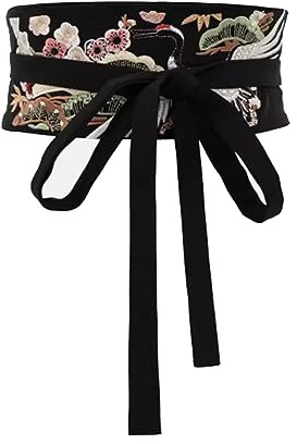 Inzegao Ceinture Obi japonaise pour femme pour kimono robe yukata large floral Wrap Tie Cinch ceinture