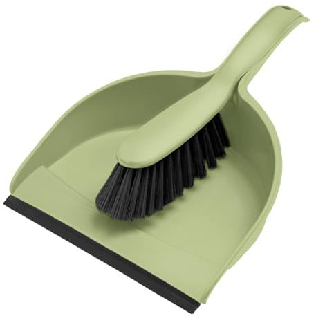 York Ensemble Pelle et Balayette à Main - Poussière et Ramasse-miettes - en Plastique Recyclé - Vert 23 x 32 x 11 cm