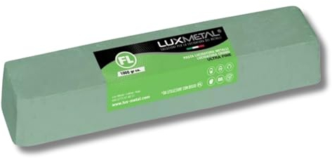 Lux Metal Polierpaste Messern Grün 1000 g Ultrafein Schleifpaste für Spiegelnden Glanz Auf Aluminium Eisen Messing Chrom Kunststoff Holz Marmor und Weitere Metall Perfekt Zum Polieren von Edelstahl