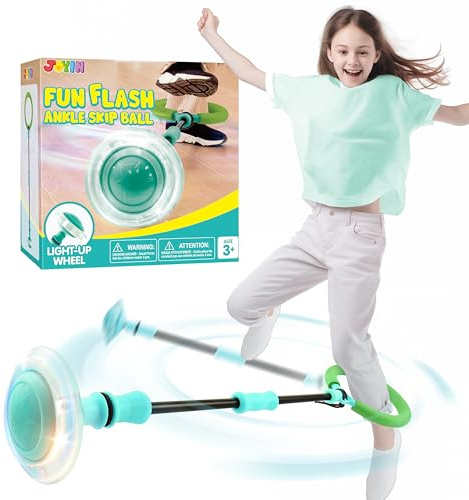 JOYIN Rueda oscilante con luz para niños, aro de Salto Intermitente, Pelota de Salto Intermitente, Pelota de Salto Plegable con luz