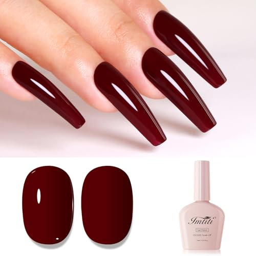 Imtiti Rot UV Nagellack, Kirsche Rot UV Gel Nagellack Soak Off LED Gel Nagel Lack DIY Kunst Starter Maniküre Salon Gellack Kit 10ML
