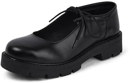 Kickers Kori Mary Jane Chaussures en Cuir pour Femme Noir Pointure 39, Noir, 39 EU