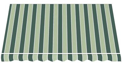 Telo di Ricambio per Tenda da Sole a Caduta e Bracci in Poliestere da 180gr/mq PU Impermeabile (Verde e Beige, L300xP250 CM)