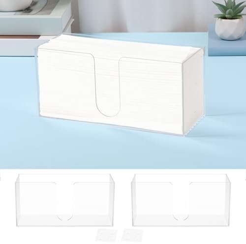 BAODBF 2 Stück Handtuch Papier Spender,Acryl Serviettenhalter,Transparent Taschentuchbox,Handtuchspender für Papierhandtücher Papierhandtuchhalter für Küchenarbeitsplatten Badezimmerwaschtische