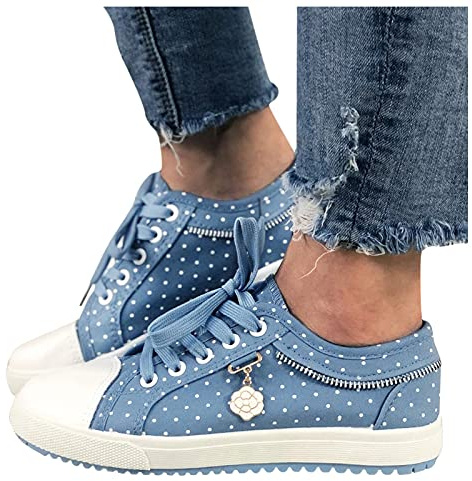 Hsternexy Chaussures plates pour femme - Dentelle Dirndl - Baskets en maille respirante - Chaussures d'été blanches - Chaussures de mariage - Chaussures de tennis - Chaussures de sport