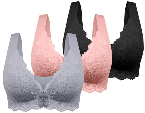 Soutien Gorge sans Armature Bandeau Emboîtant sans Metal Lot Brassiere Dentelle avec Coque Femme Sport 4XL Soutient Maternite Debardeur Coton Brassière Rembourrée Noir