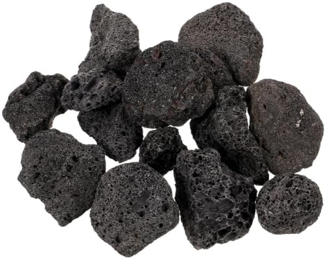 Didiseaon Natural Volcanic Stones Porous Black and Lava Rocks for Plant Pots and Aquarium Gravel Bag of Decorative Fire Rocks for Garden Landscaping Succulent Growth and Vase Fillers