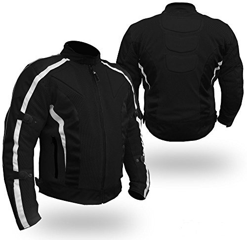 Chaqueta para Motociclistas Modelo Chicane de Malla Ligera para el Flujo de Aire en Verano, Impermeable, con Protectores CE 1621-1 y Forro Desmontable, de Bikers Gear Australia.