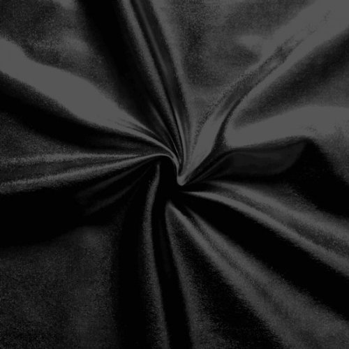 STOFFKONTOR Stretch Folienjersey Jersey Stoff Meterware, Schwarz