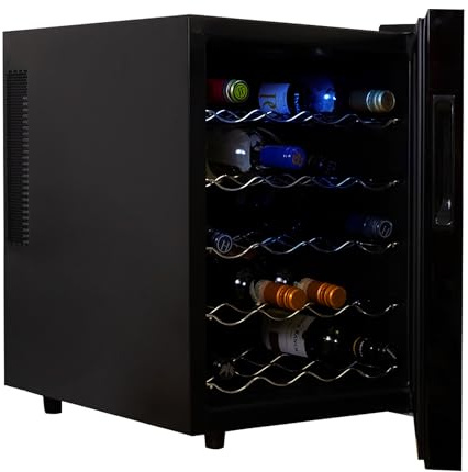 Koolatron Urban Series 20 Bottle Wine Cooler, Black Thermoelectric Wine Fridge, Freestanding Wine Refrigerator for Home Bar, Small Kitchen, Apartment, Condo, Cottage, RV
