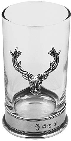 English Pewter Company Single Hiball Gin Whisky Vodka Glass with Stag Head [STAG102]