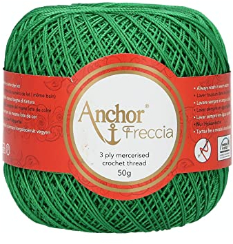 Anchor Freccia Stärke 12 4771012-00227 grün Häkelgarn, 100 % Baumwolle