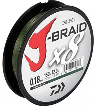 Daiwa J-Braid X8 0,18mm 13Kg 150m dunkelgrün