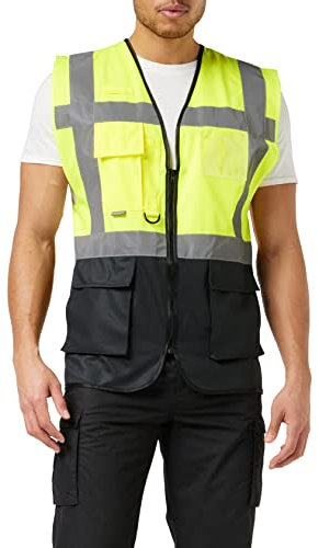 Portwest Herren C476ybrl Warschau Executive Weste, gelb/schwarz, L EU