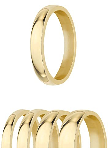 Treuheld® | Ring aus Edelstahl | Gold | Ringgröße 58 | Breite 3mm | Damen & Herren | glänzend | Freundschaftsring Verlobungsring Ehering